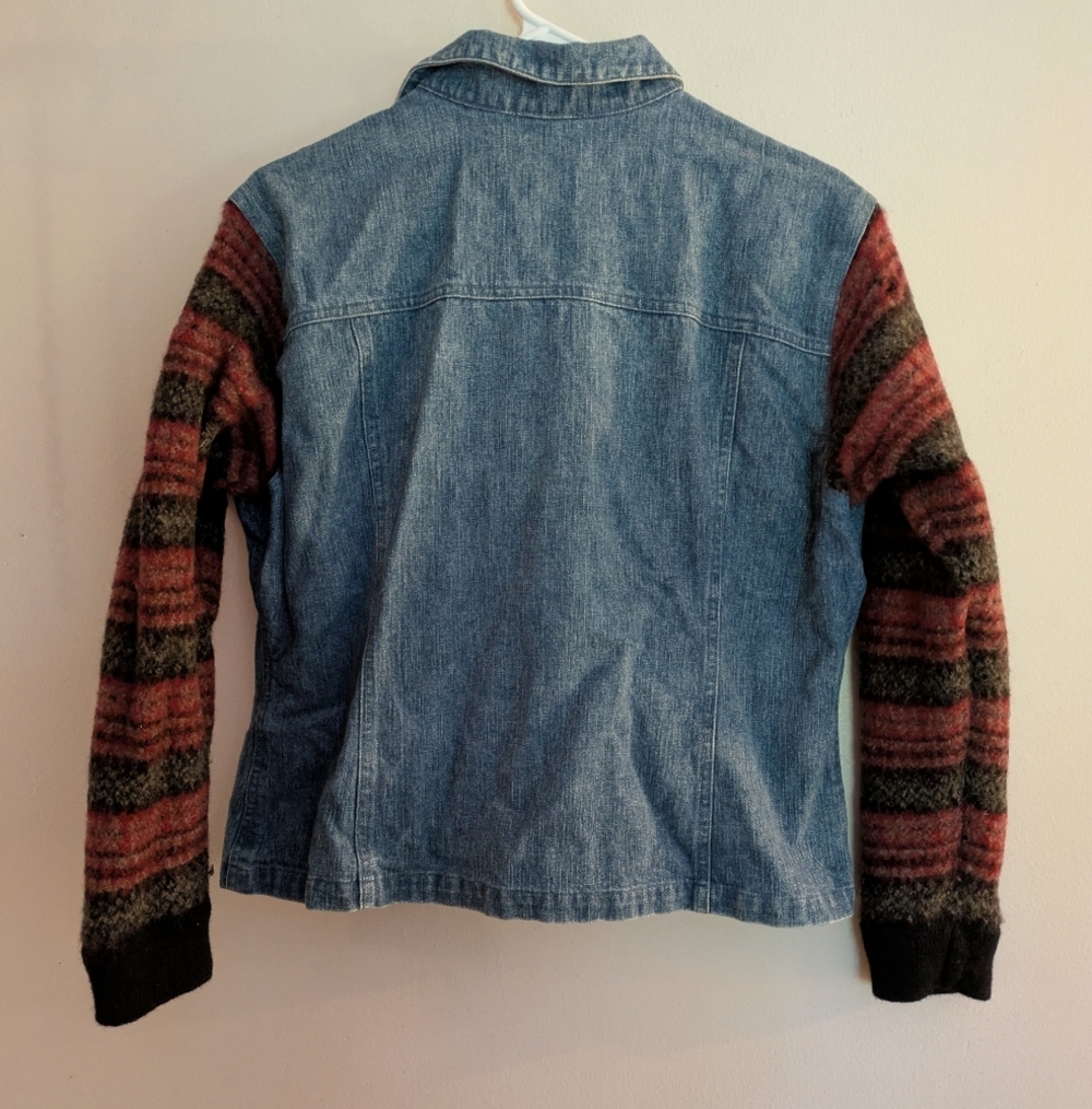 Telluride Clothing Company Vintage Denim Jacket With Wool Sleeves Size 10 - Picture 7 of 7